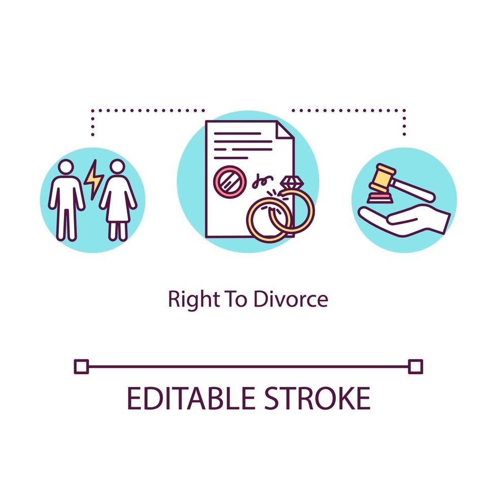 Right to divorce concept icon vector