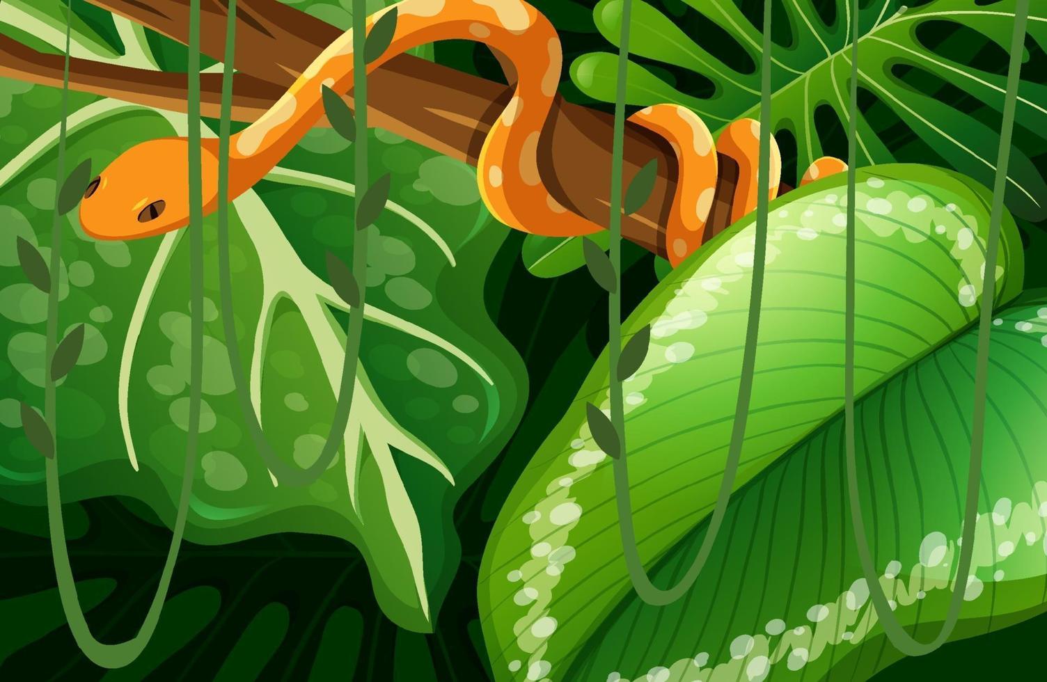 Snake hidden in the jungle vector