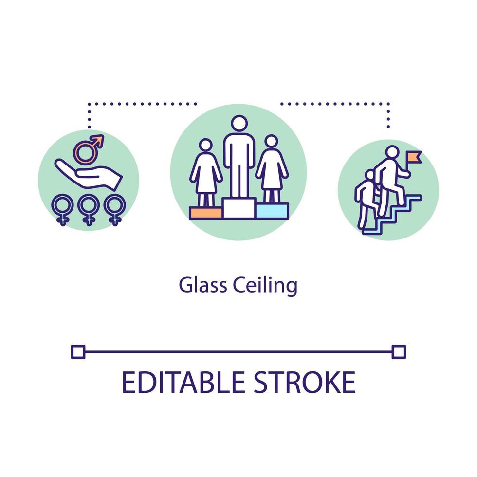 Glass ceiling pay icon vector