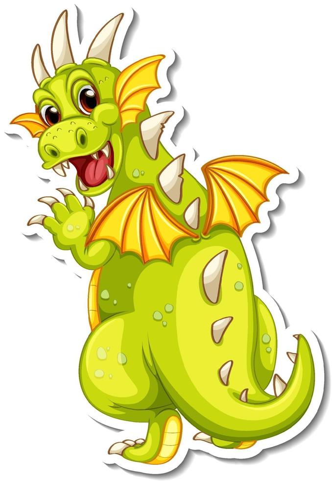 Cute Dragon cartoon character sticker vector