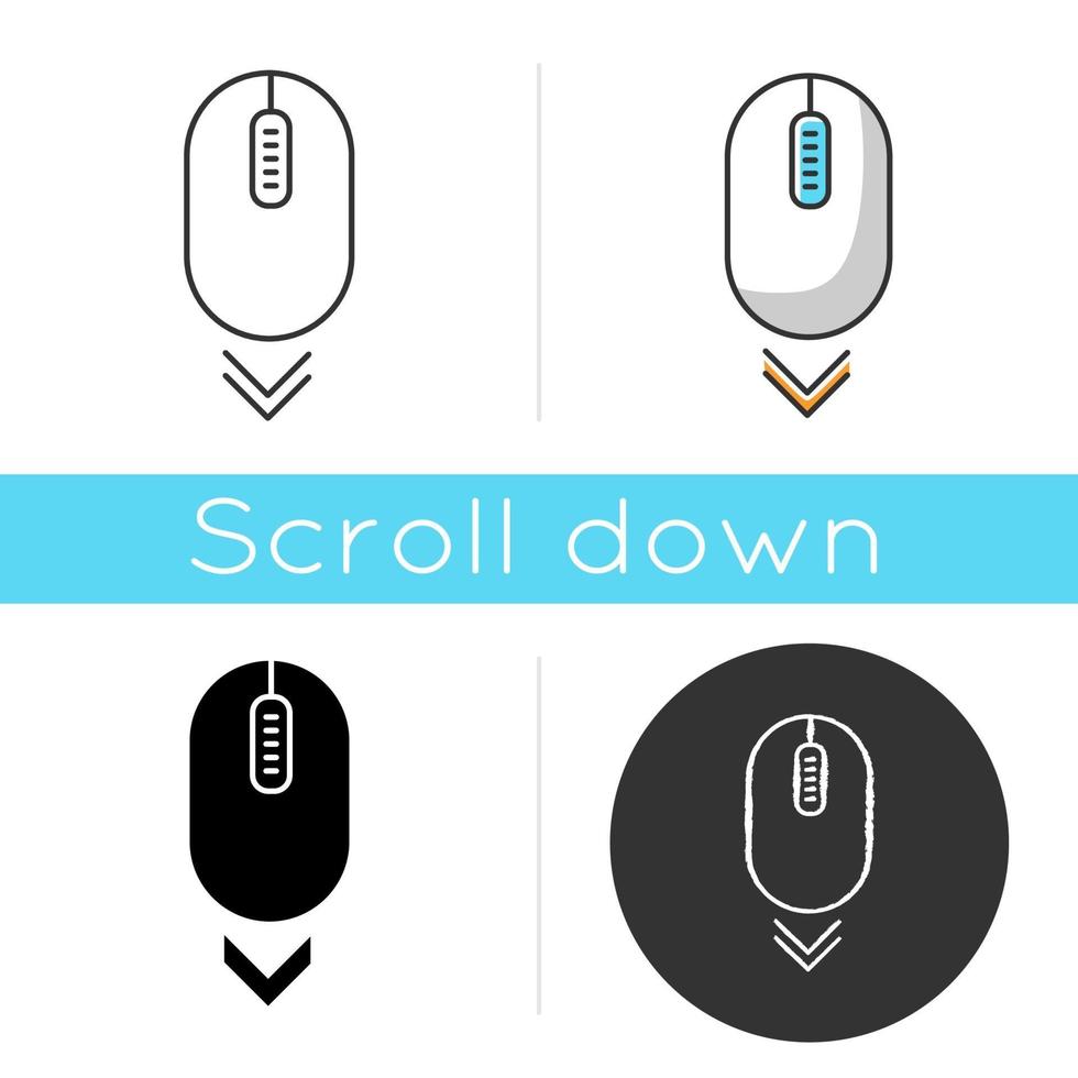 Scroll down mouse icon vector