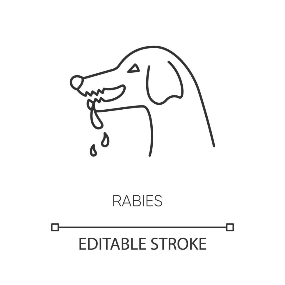 Rabies pixel perfect linear icon vector