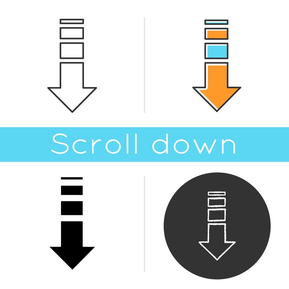 Down arrow icon vector