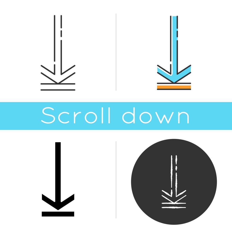 Down arrow, upload icon vector