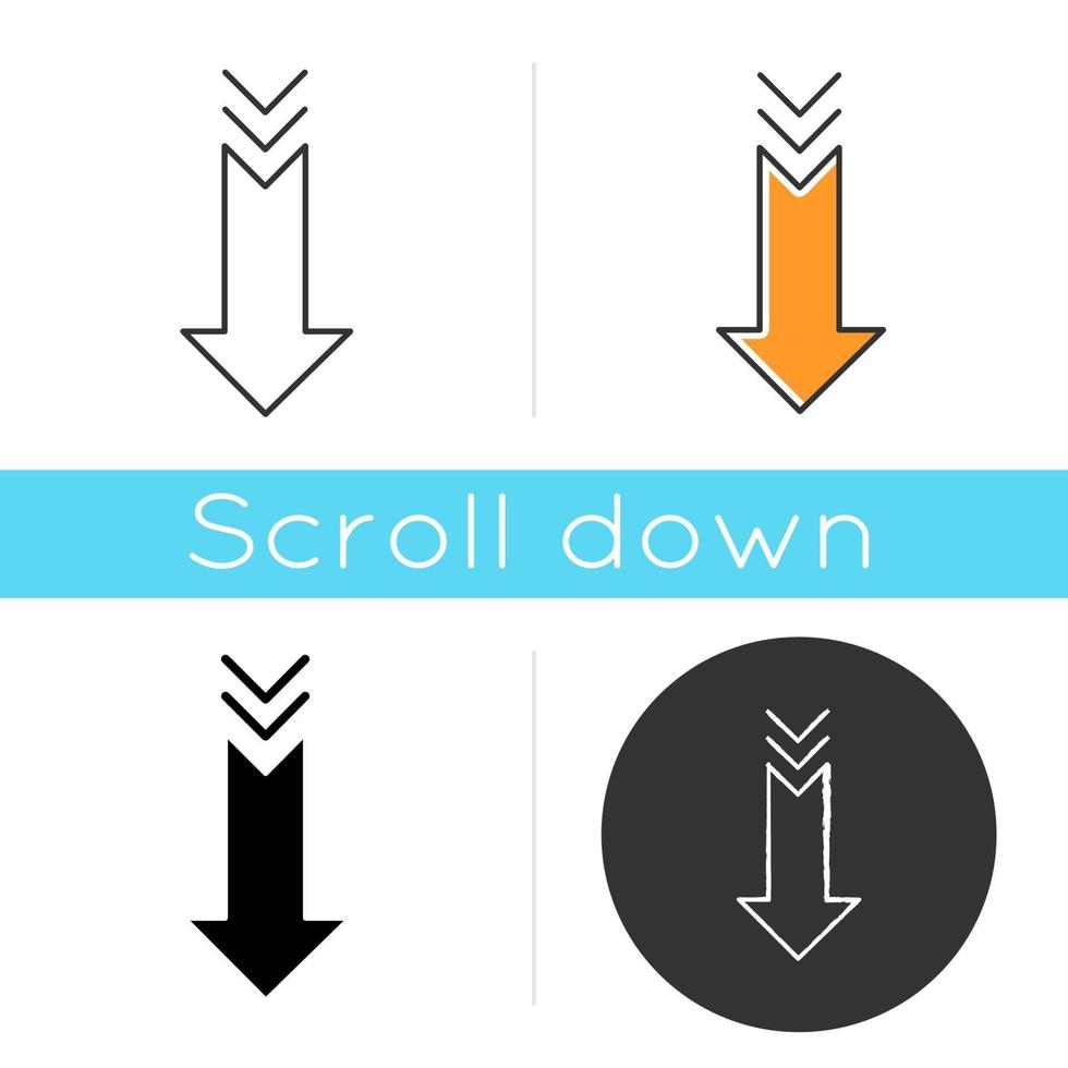 Down arrow icon vector