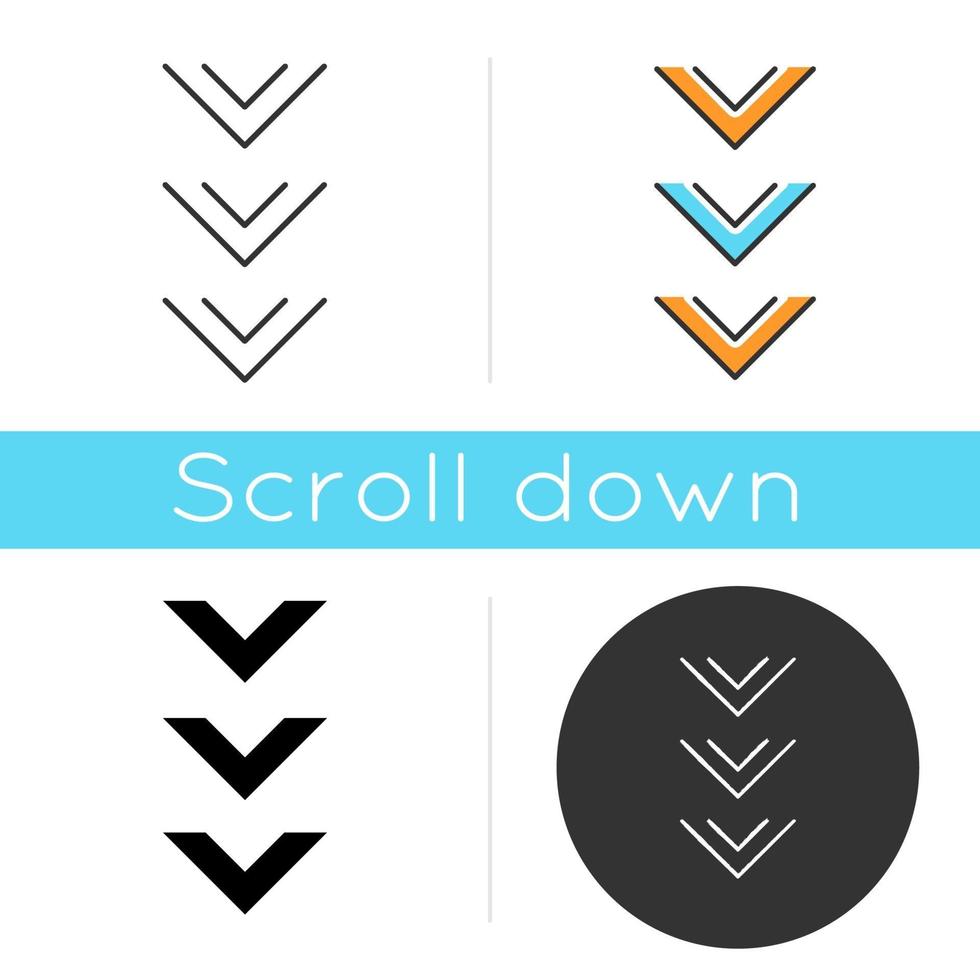 Scrolling down button icon vector