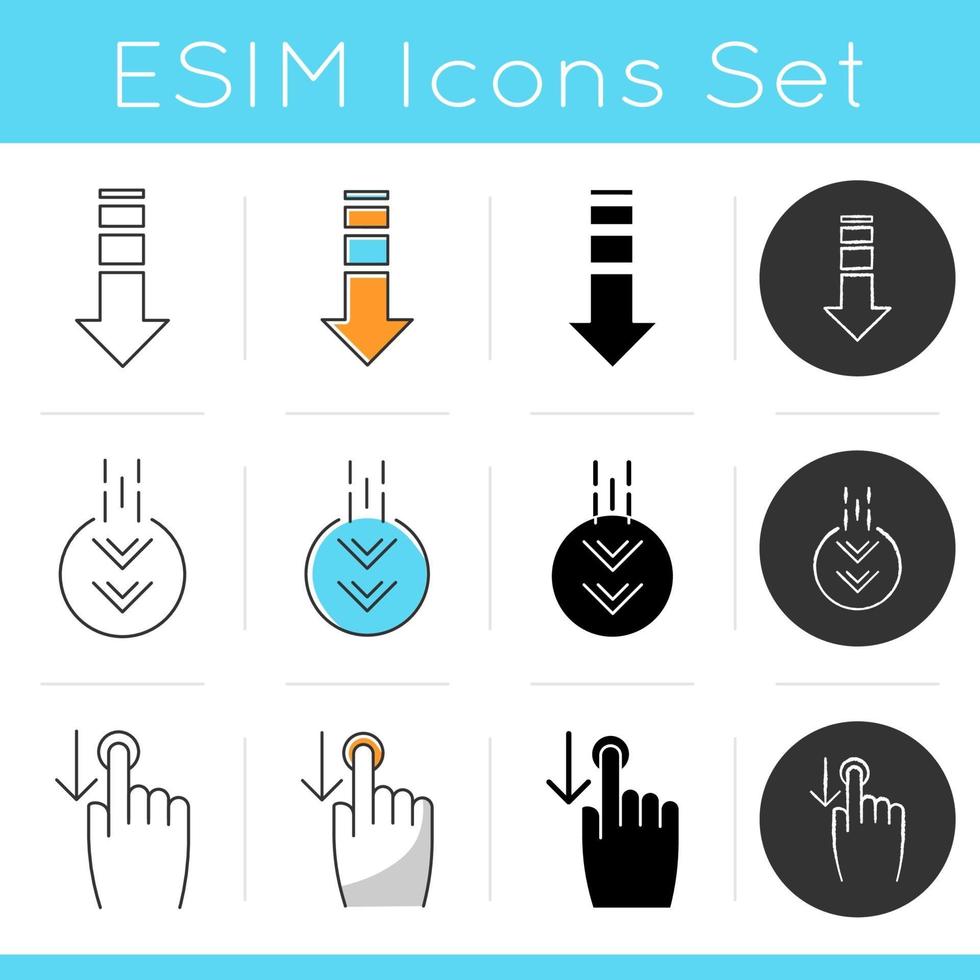 Scrolldown icons set vector