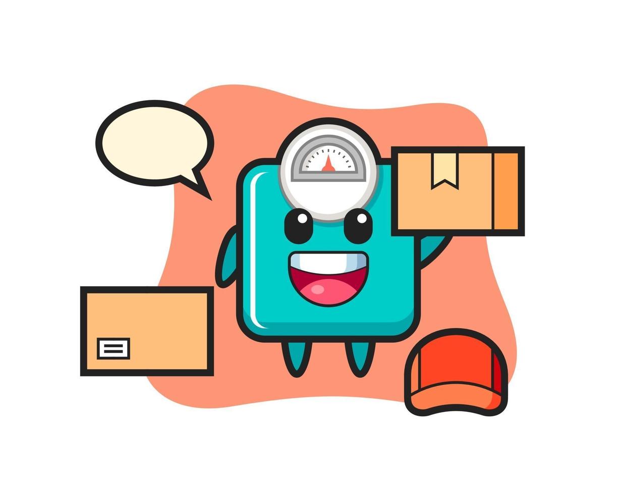 Mascot Illustration of weight scale as a courier vector