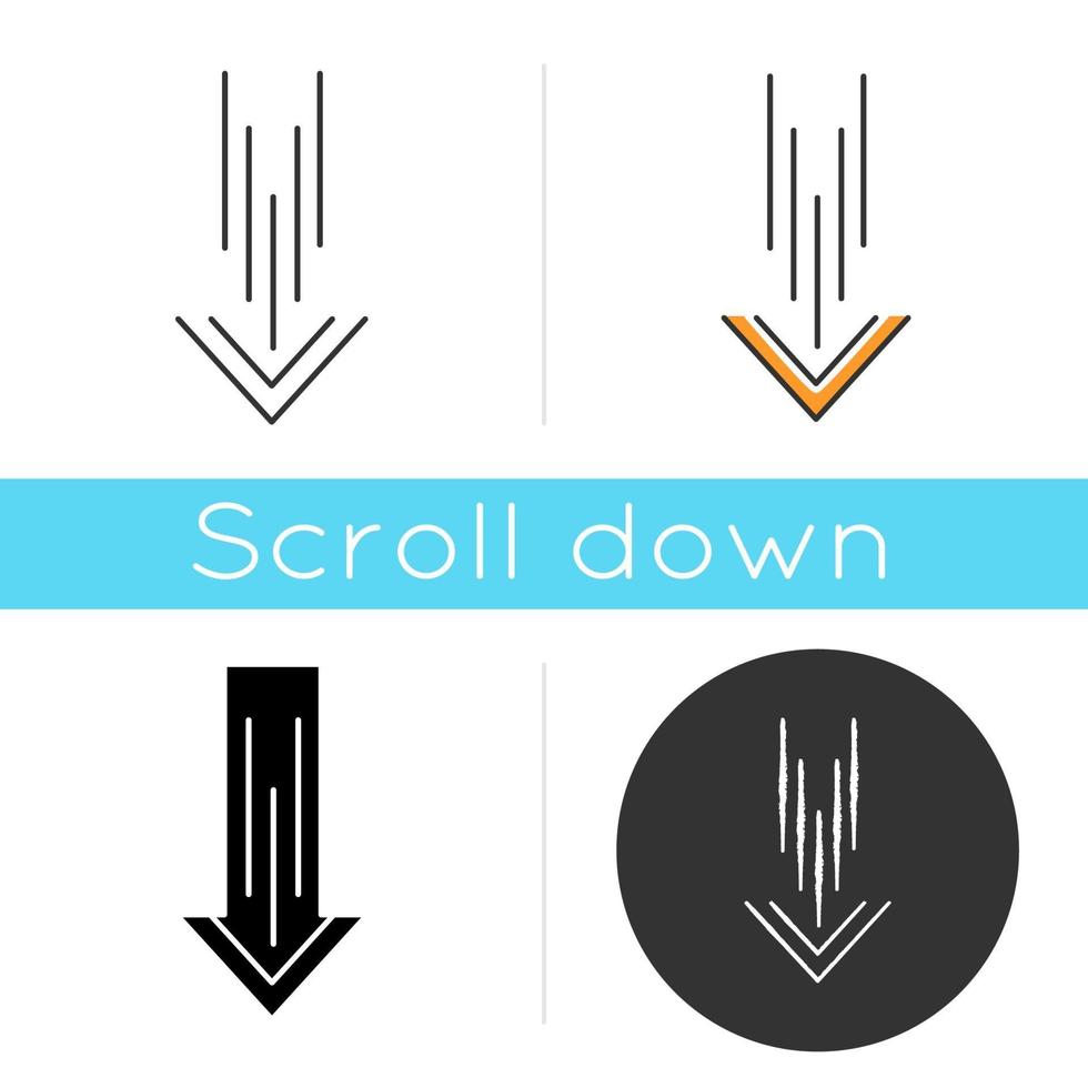 Down arrow icon vector