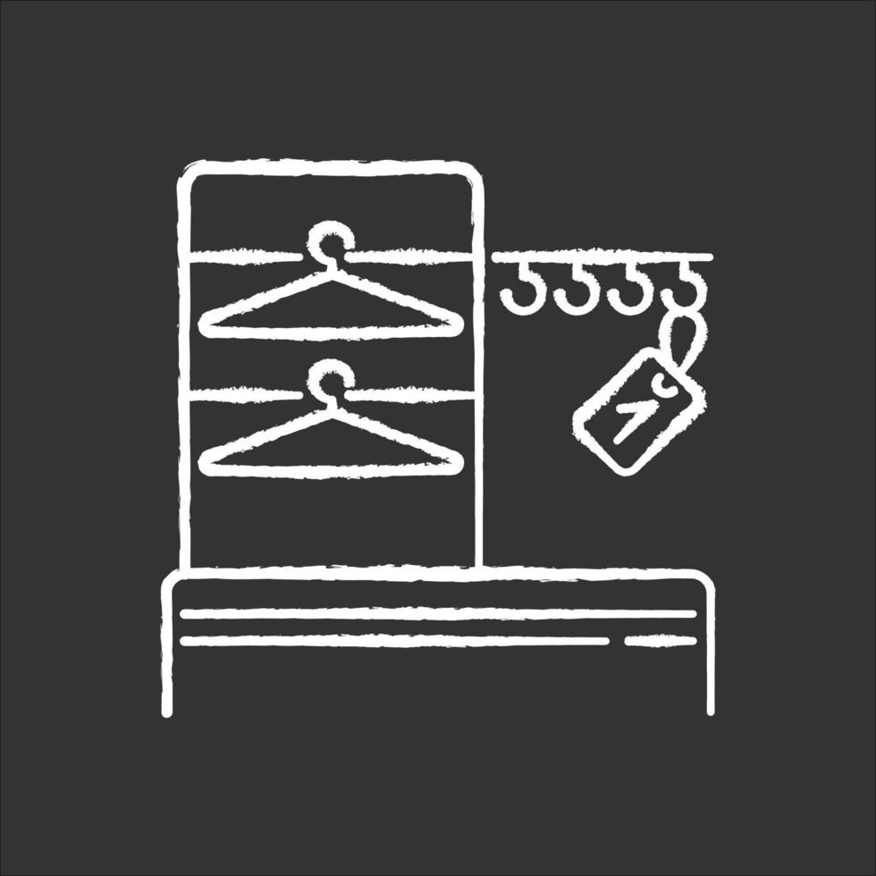 Wardrobe chalk white icon on black background vector