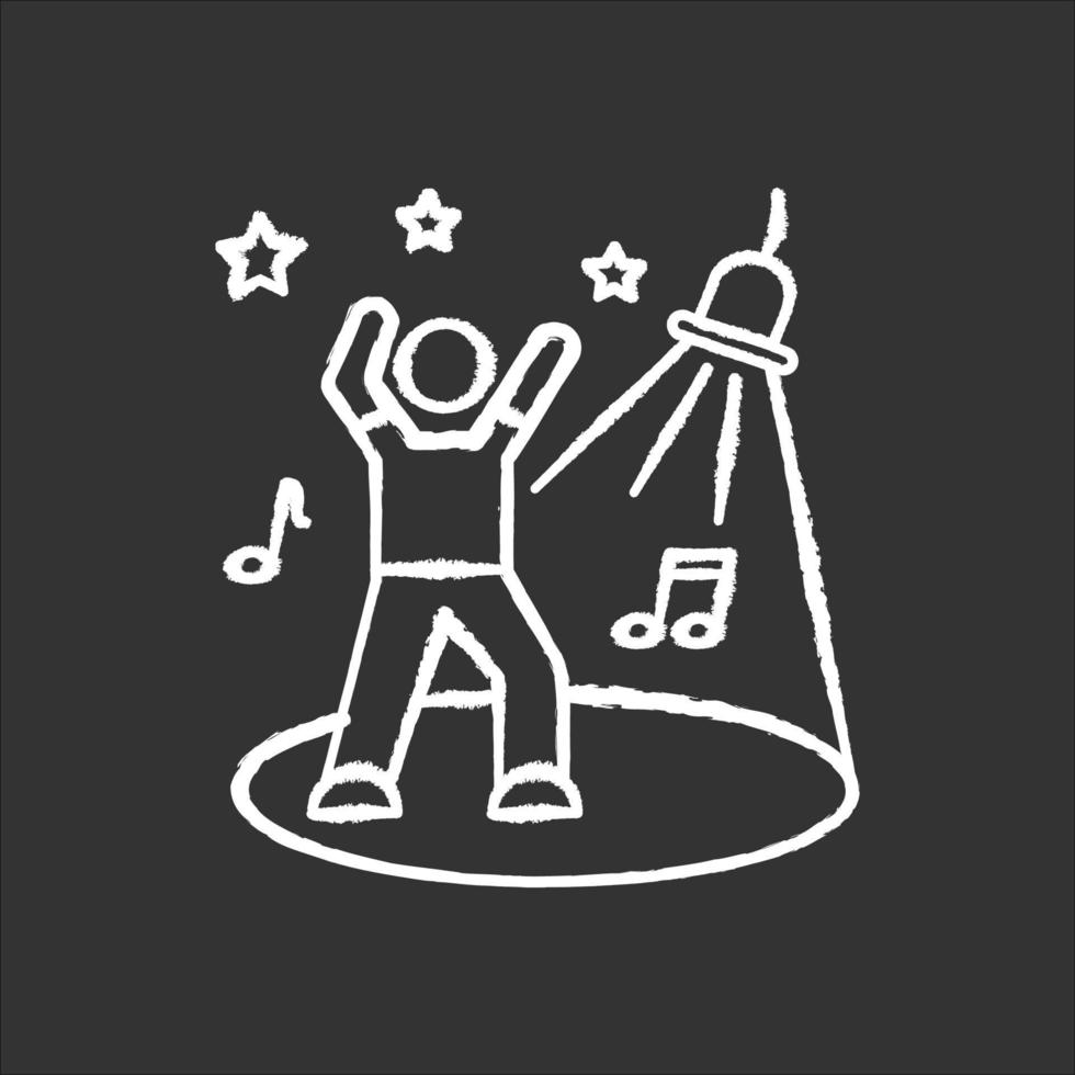 Discotheque chalk white icon on black background vector