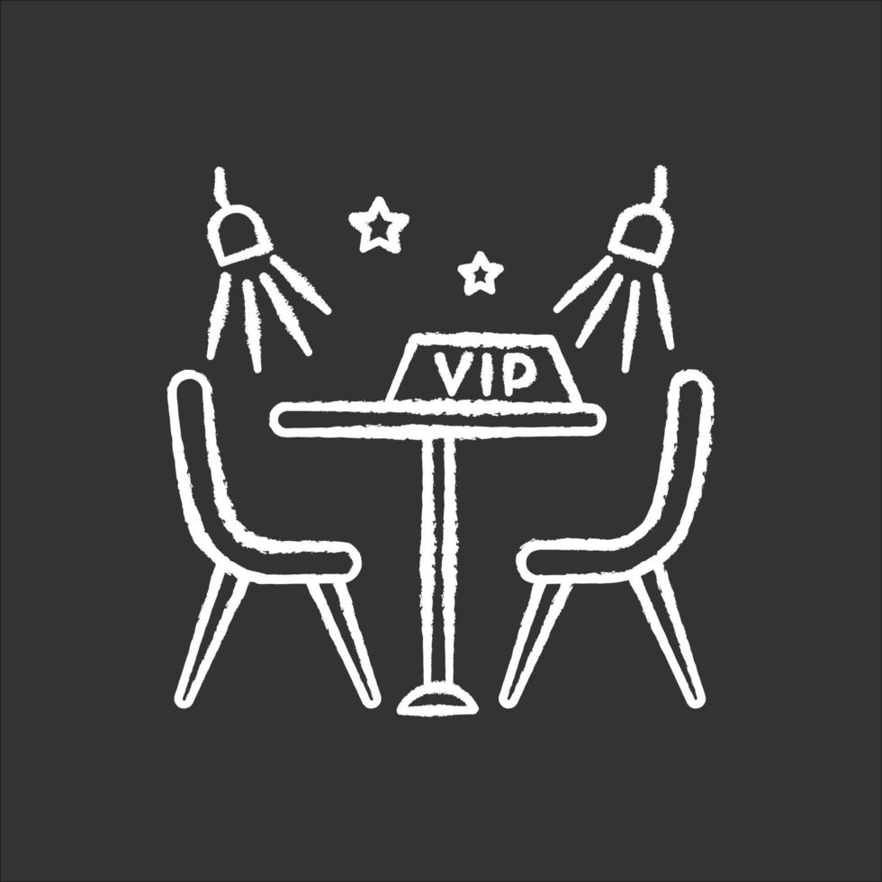 VIP lounge zone chalk white icon on black background vector