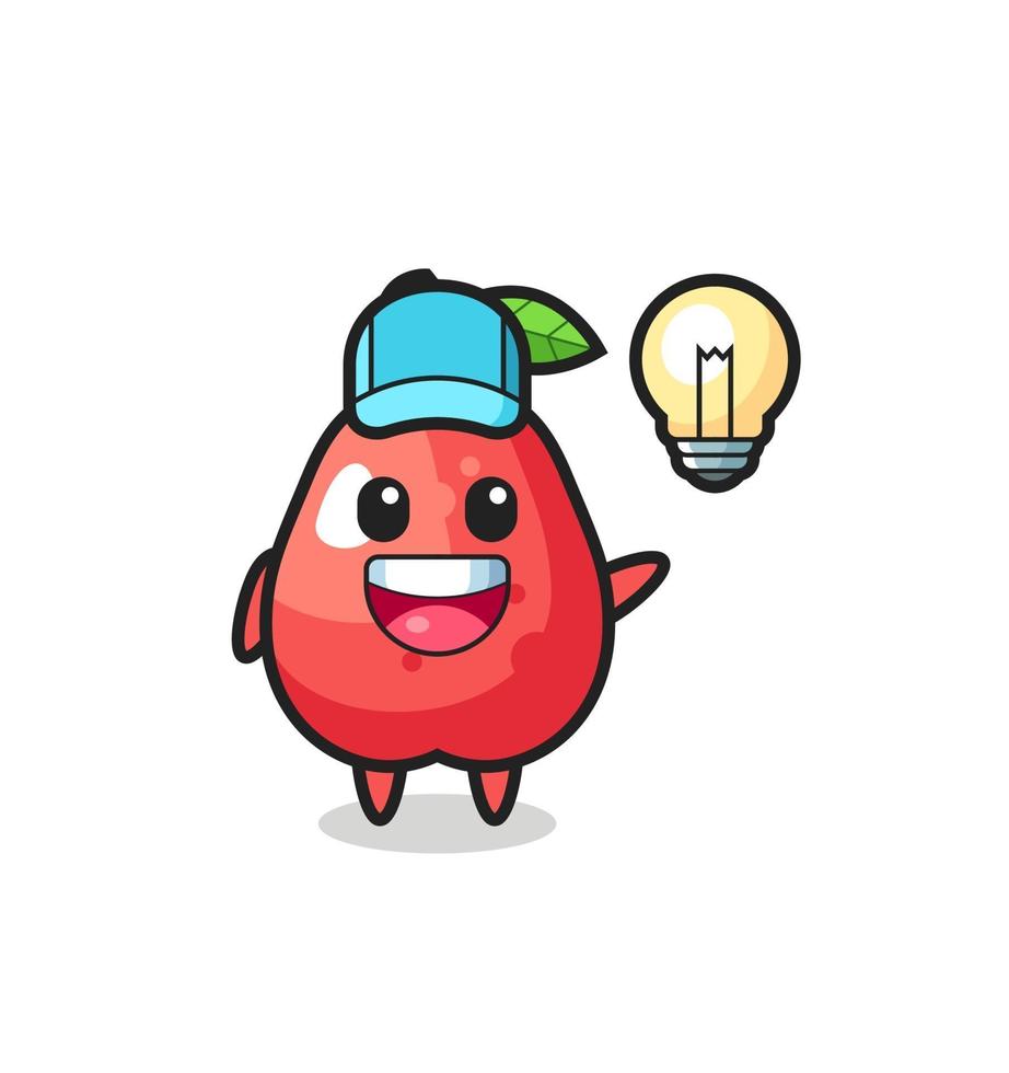 water apple character cartoon getting the idea vector