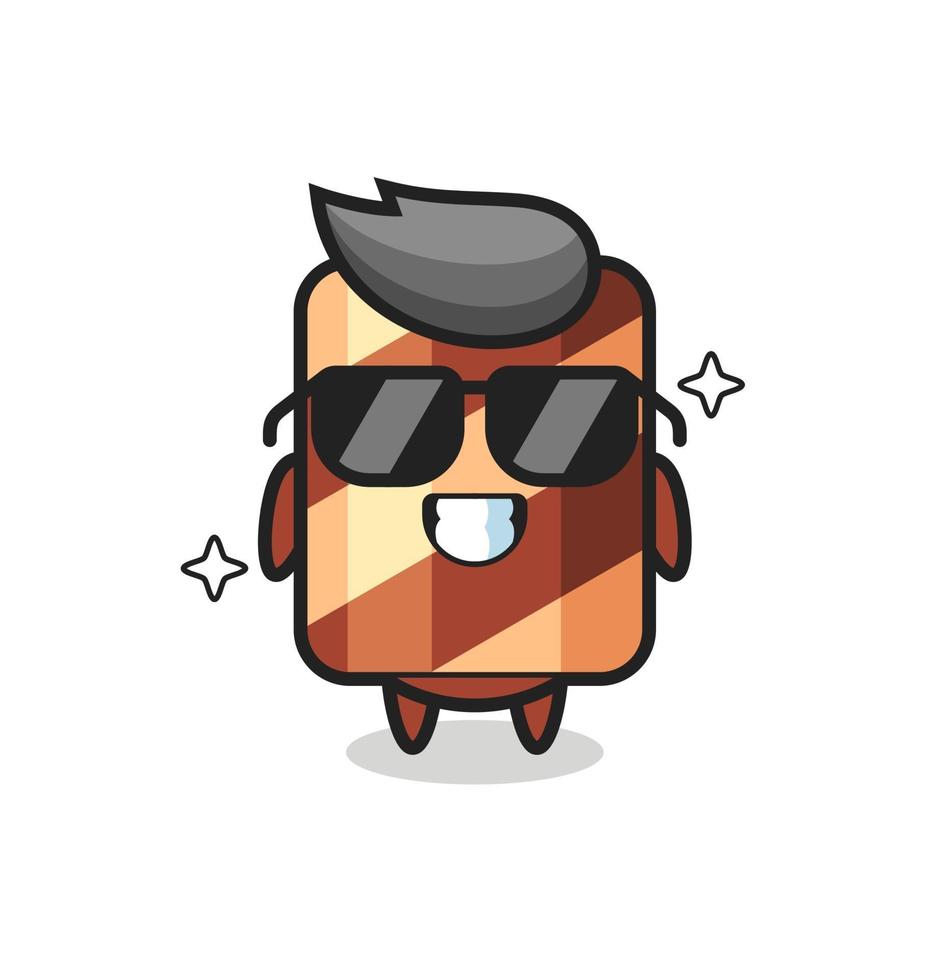 Mascot Illustration of wafer roll as a hacker vector