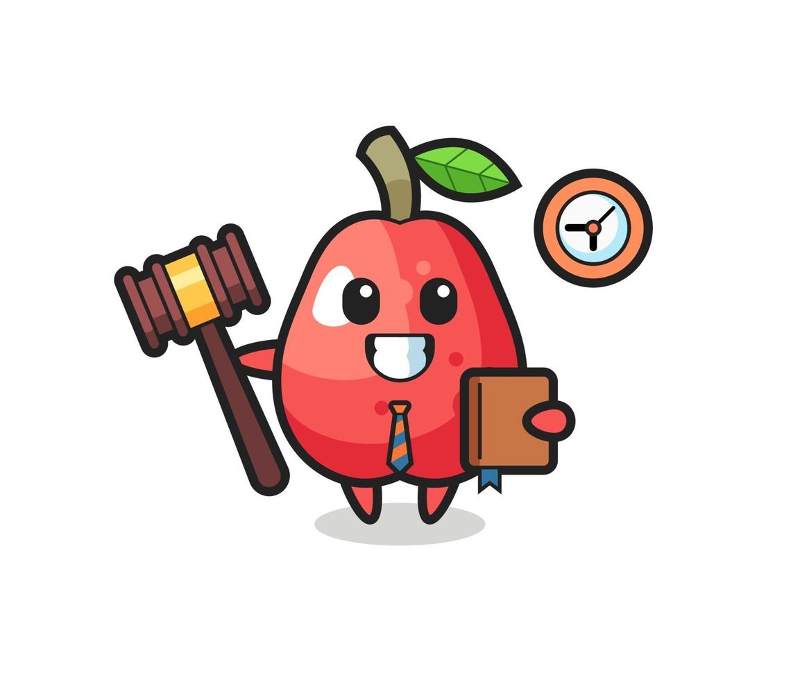 Mascot cartoon of water apple as a judge vector