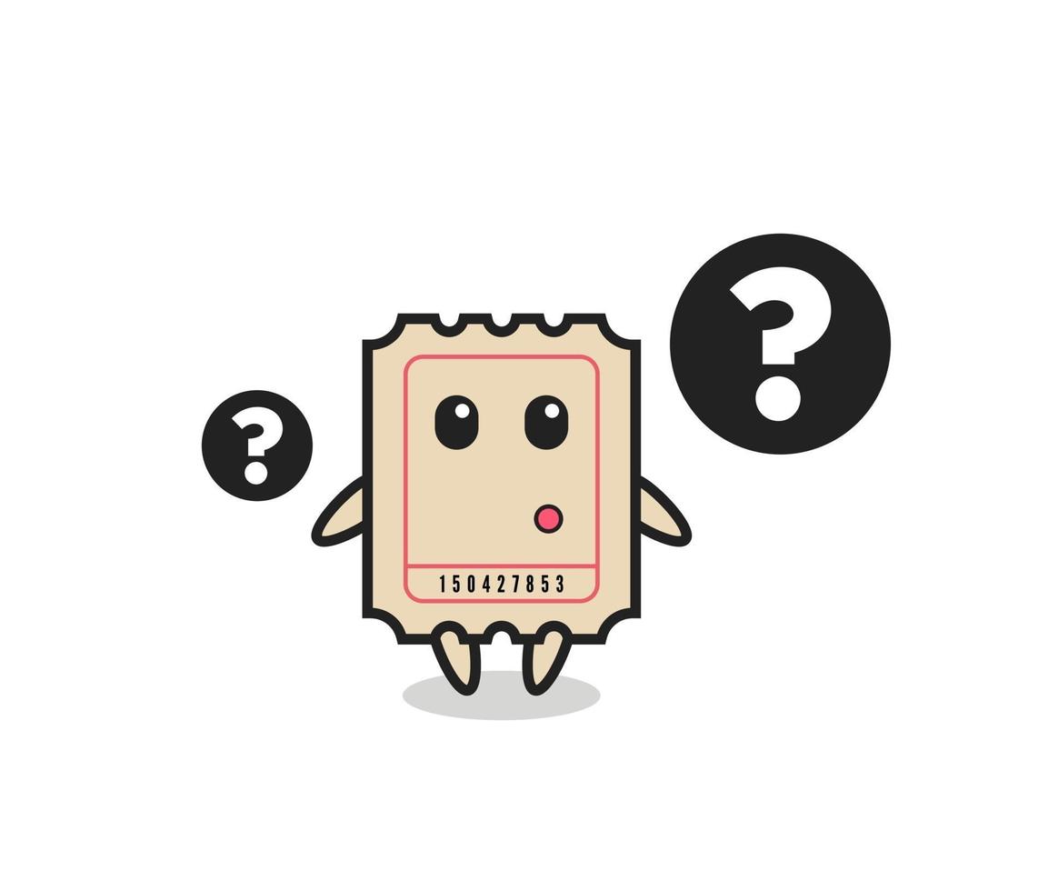 Cartoon Illustration of ticket with the question mark vector