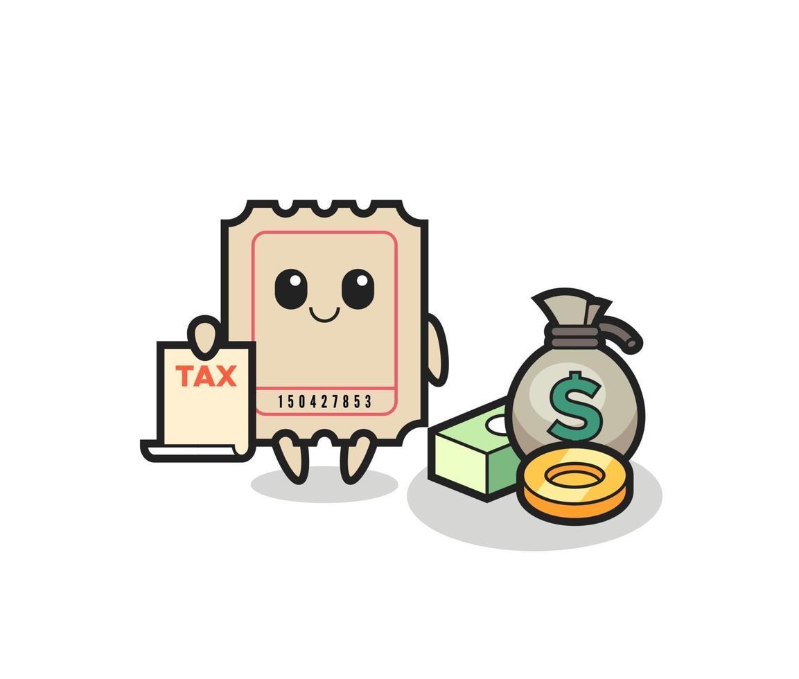 Character cartoon of ticket as a accountant vector