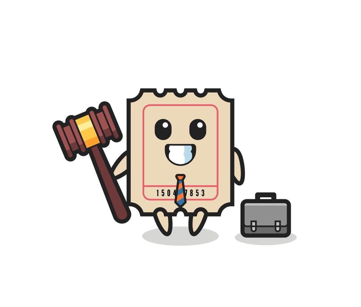 Illustration of ticket mascot as a lawyer vector