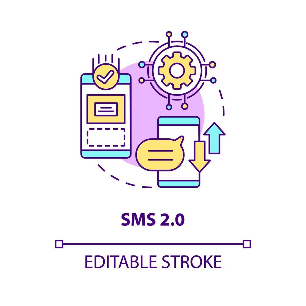 SMS 2.0 concept icon vector