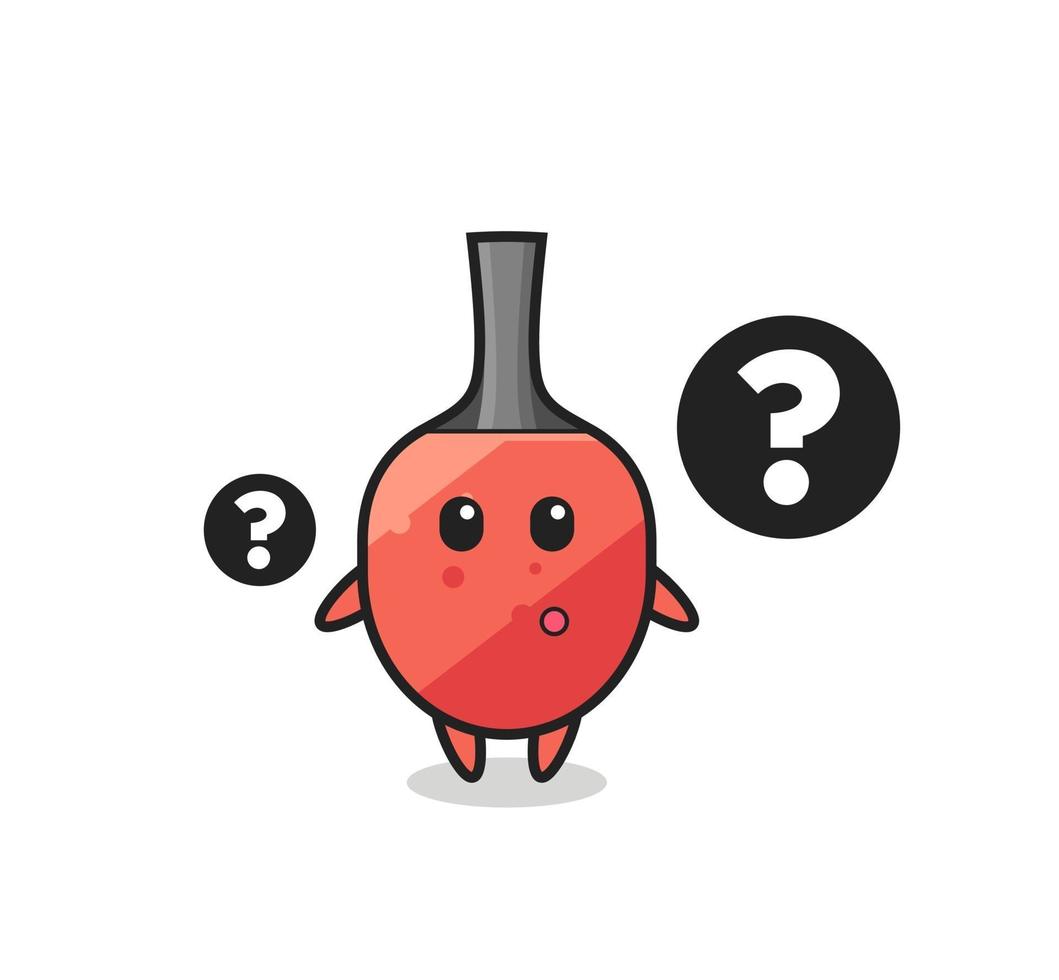 Cartoon Illustration of table tennis racket with the question mark vector