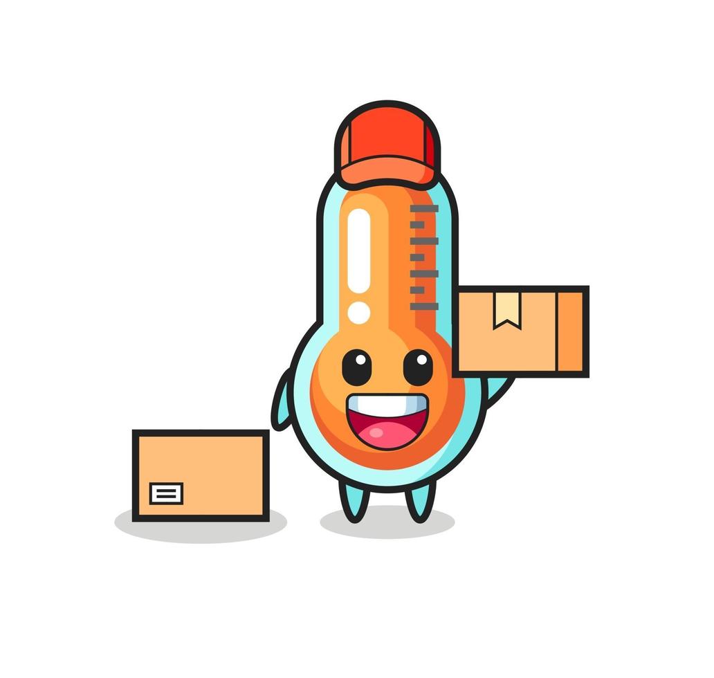 Mascot Illustration of thermometer as a courier vector