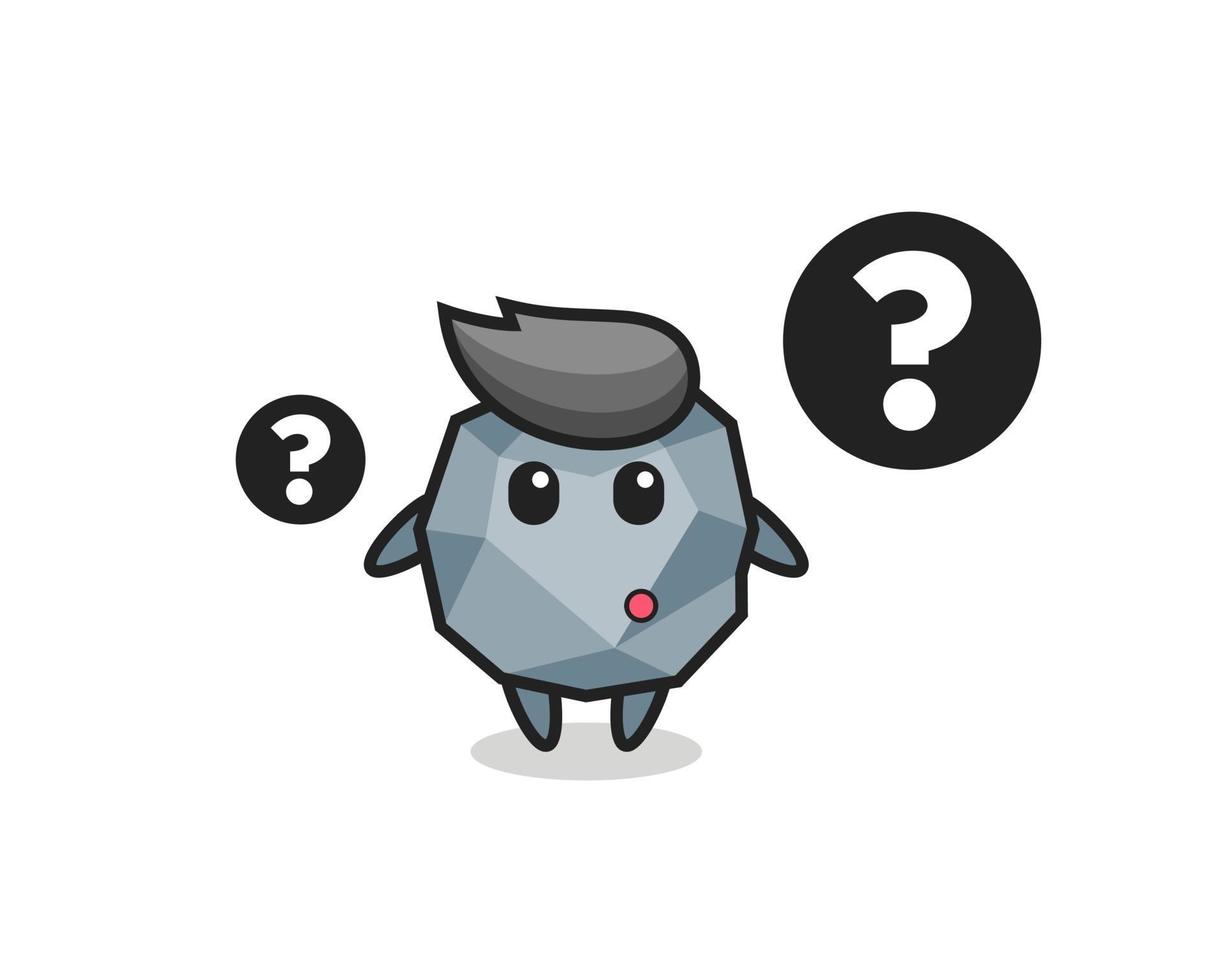 Cartoon Illustration of stone with the question mark vector