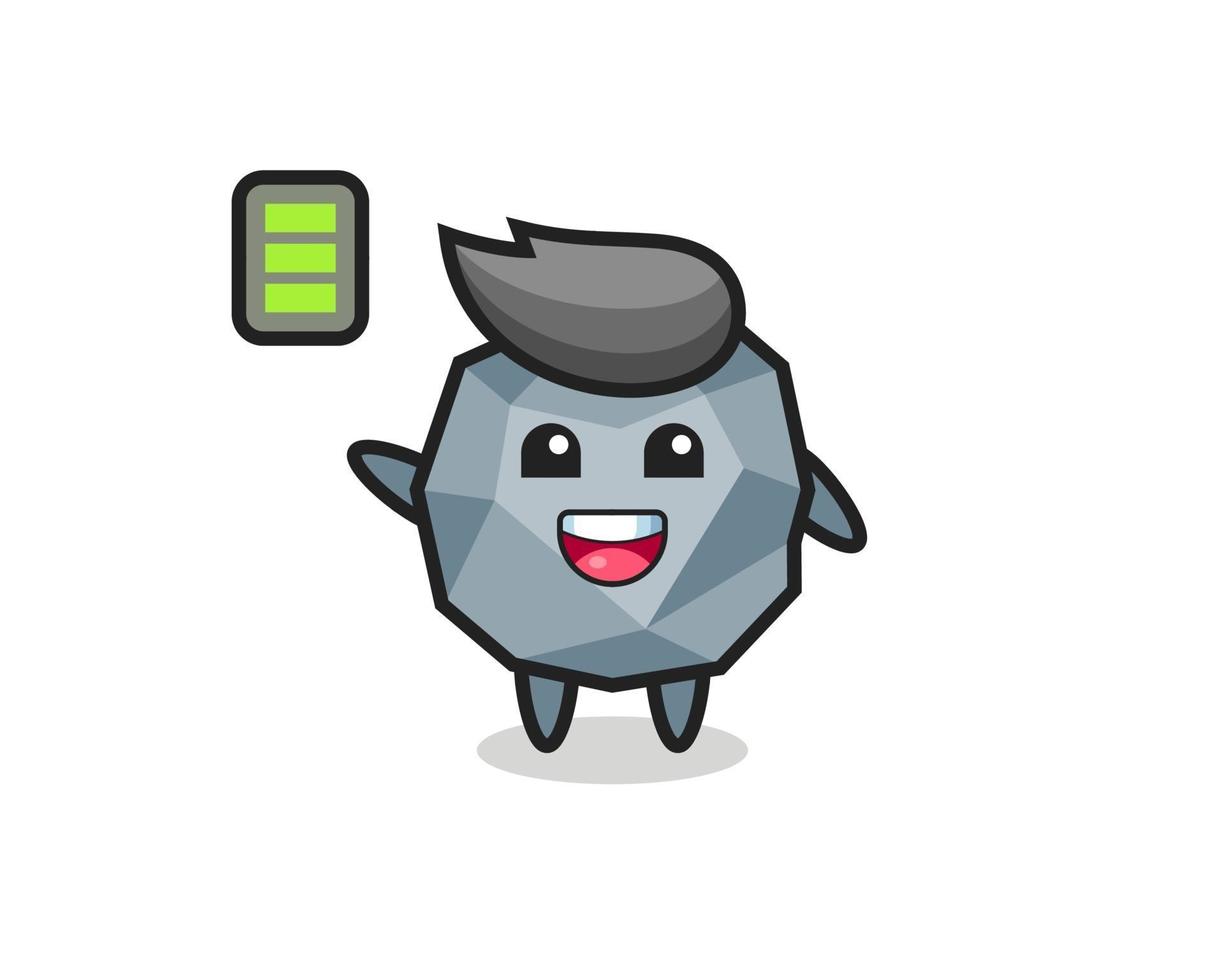 stone mascot character with energetic gesture vector