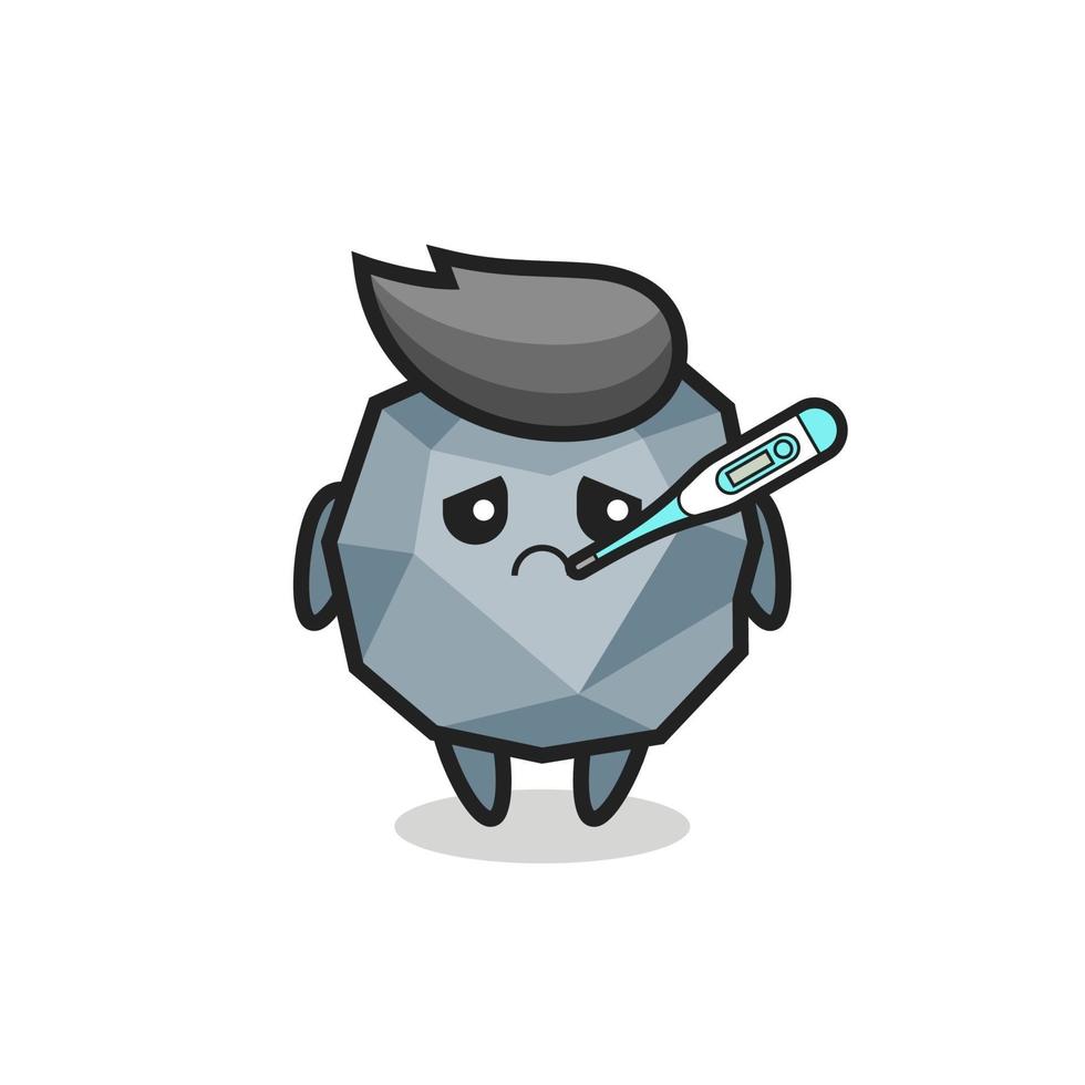 stone mascot character with fever condition vector