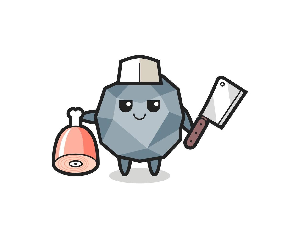 Illustration of stone character as a butcher vector