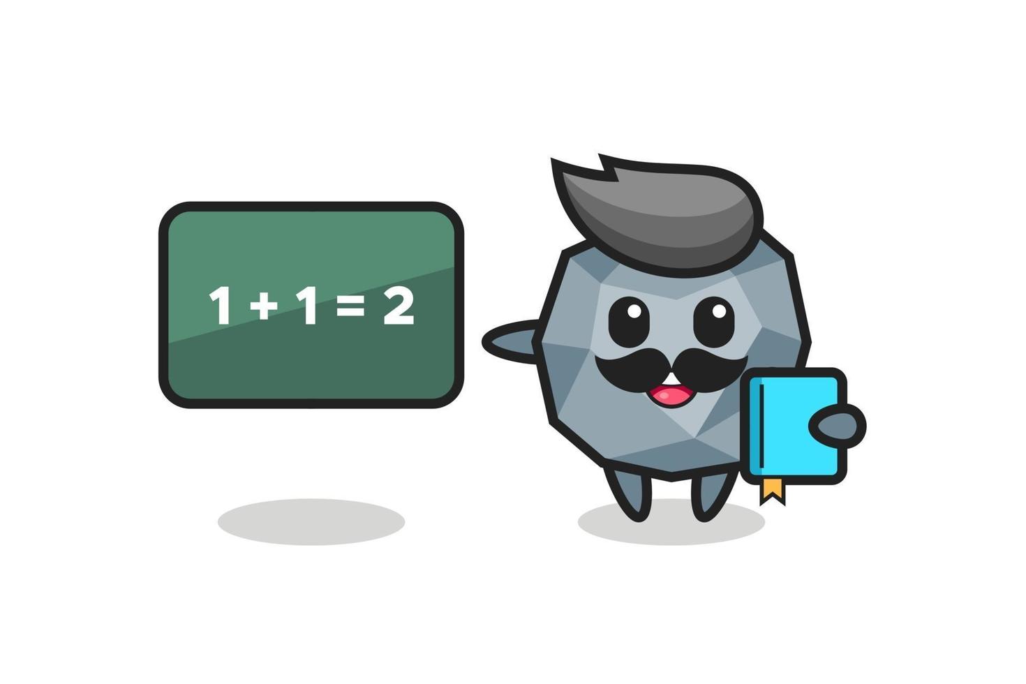 Illustration of stone character as a teacher vector