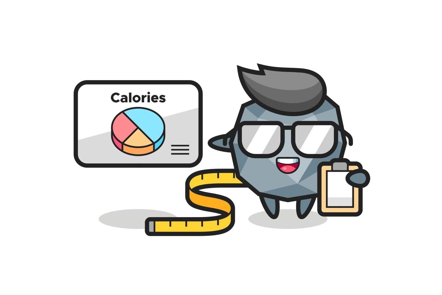 Illustration of stone mascot as a dietitian vector