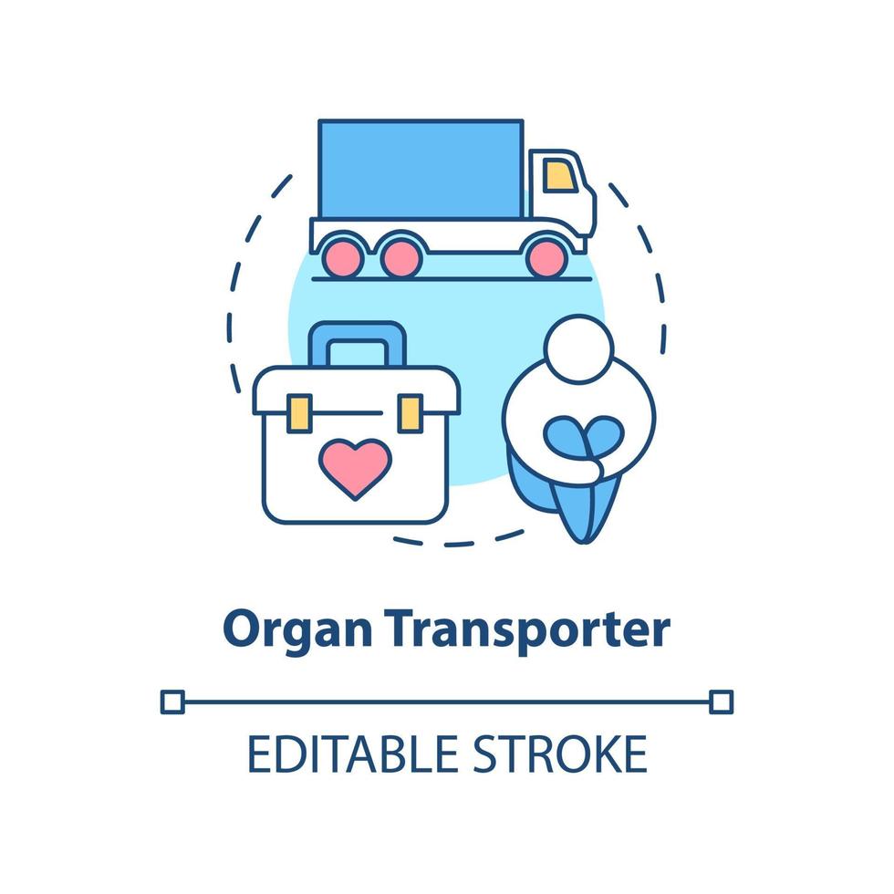 icono de concepto de transportador de órganos vector