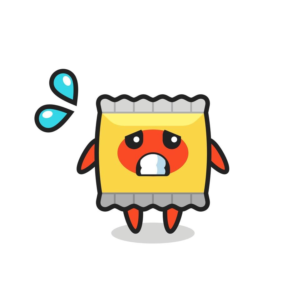 snack mascot character with afraid gesture vector