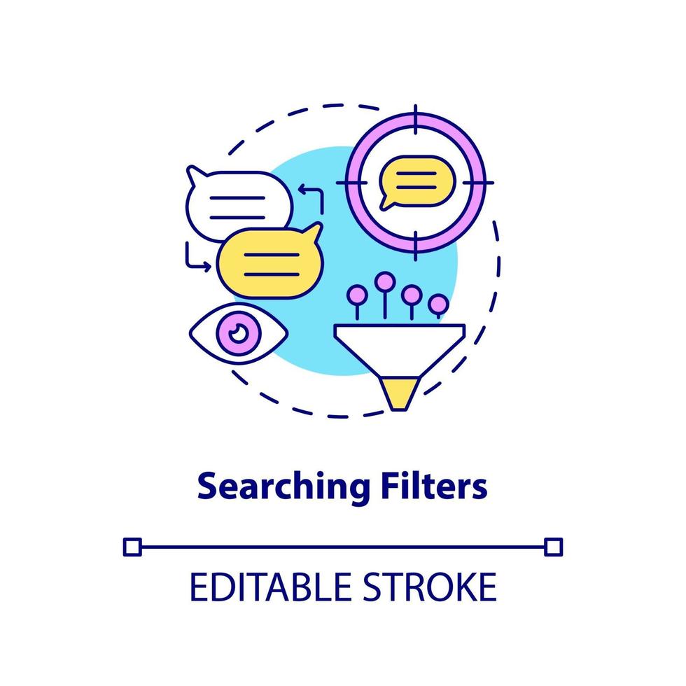 Searching filter concept icon vector