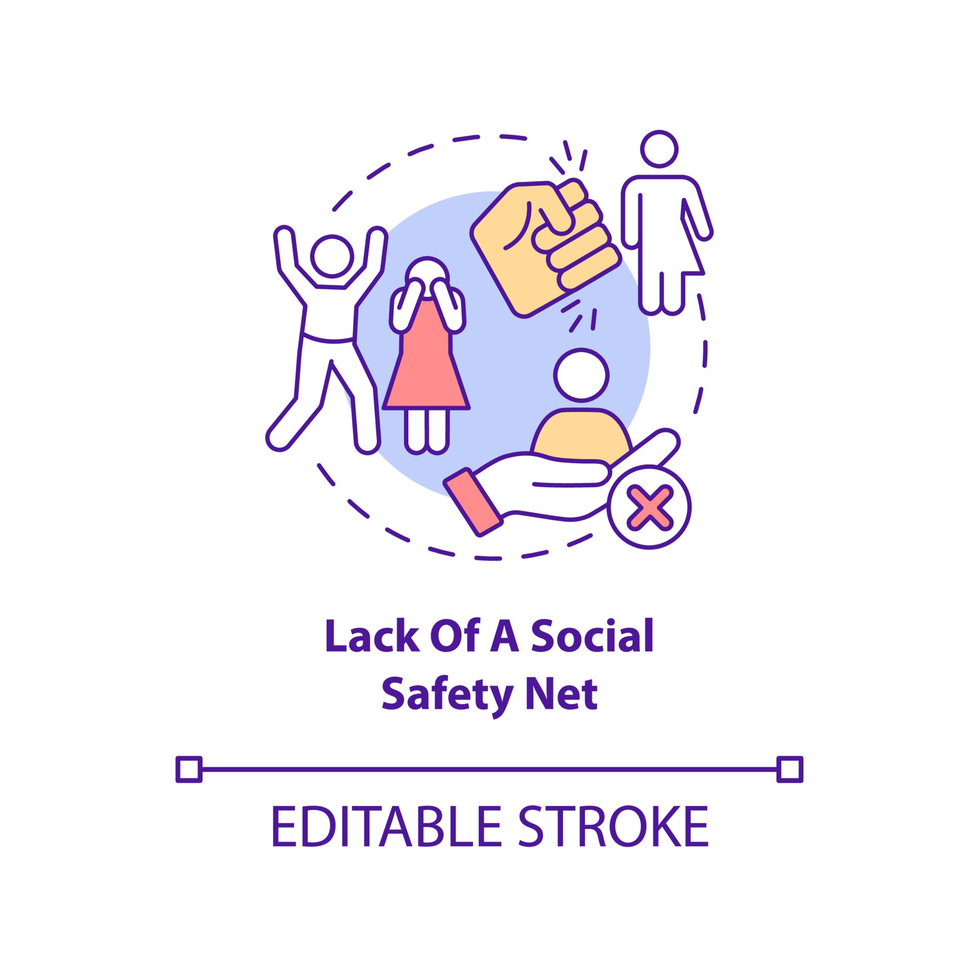 Lack of social safety net concept icon 3235042 Vector Art at Vecteezy