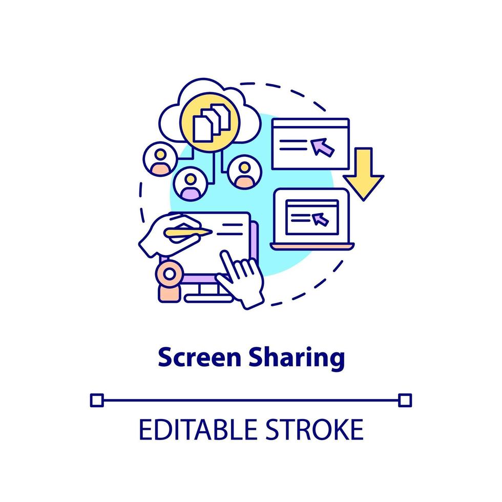 Screen sharing concept icon vector