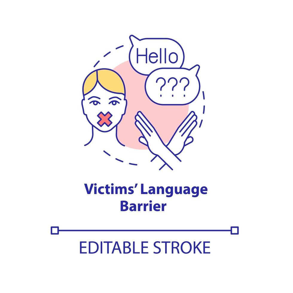 Victims language barrier concept icon vector