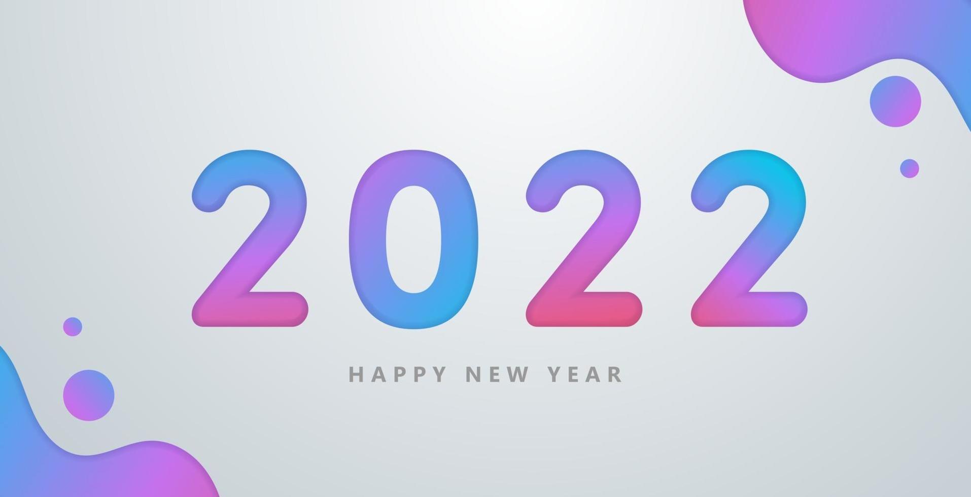 Happy 2022 new year with colorful abstract geometric shape background vector