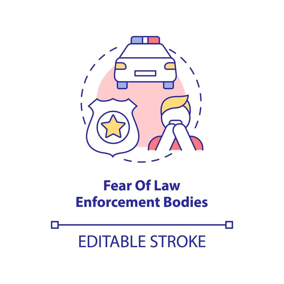 Fear of law enforcement bodies concept icon vector