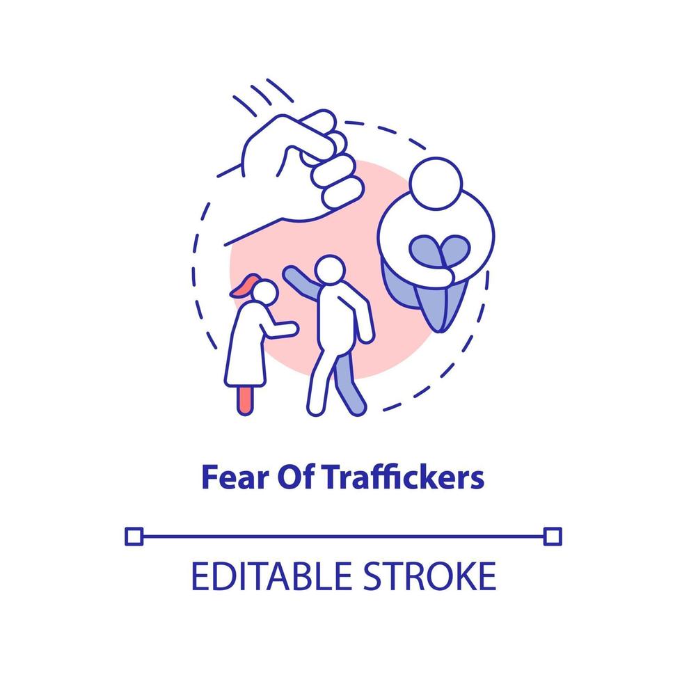 Fear of traffickers concept icon vector