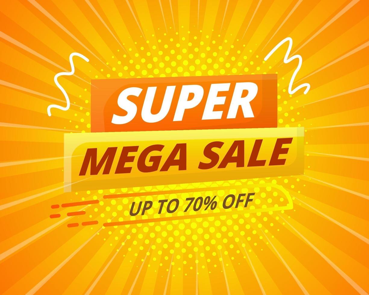 Super Mega Sale Banner vector
