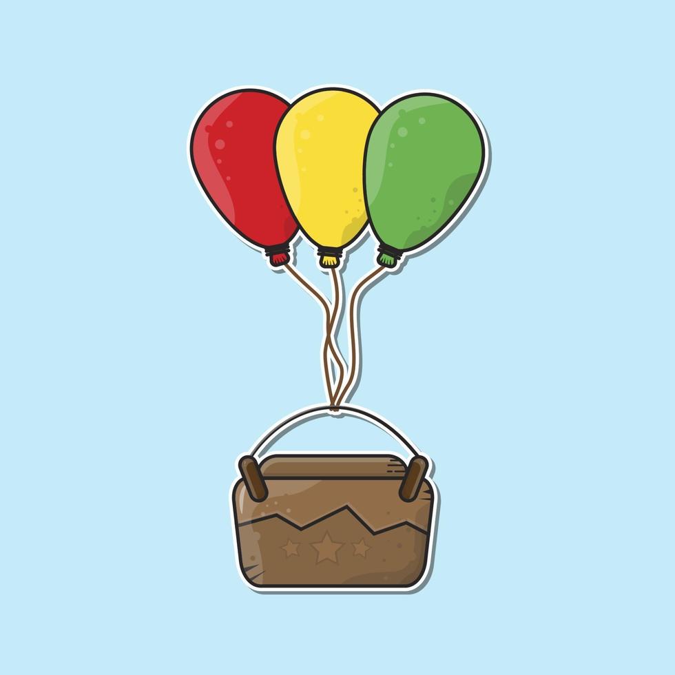 Colorful Balloon With Basket vector