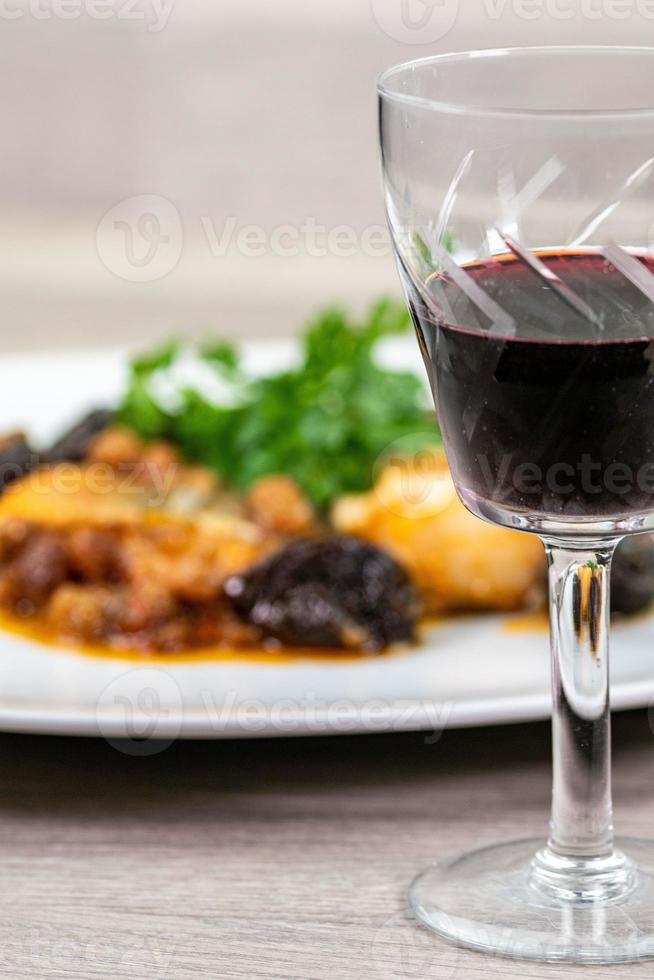 detail of a glass of red wine photo