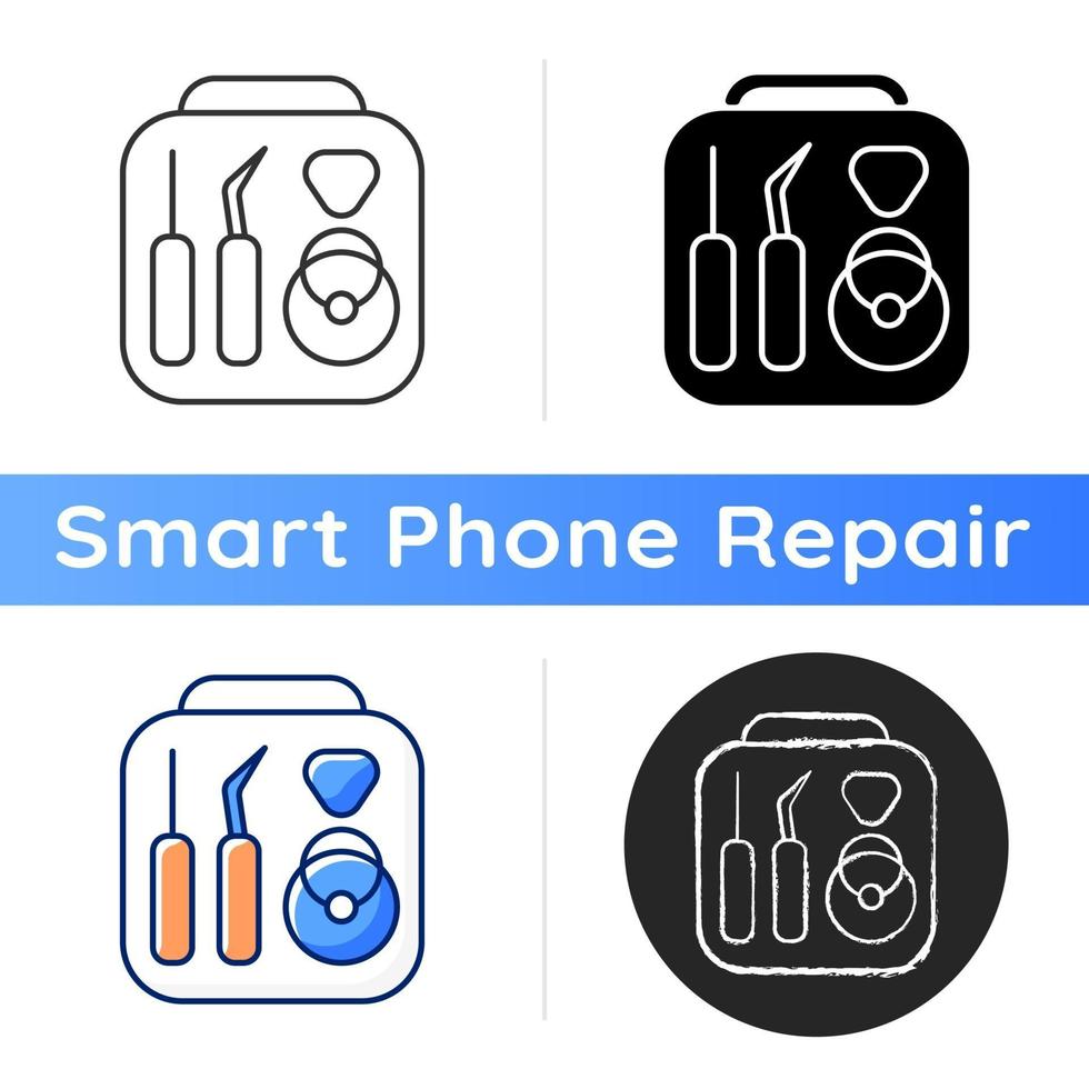 icono de kit de reparación de teléfono vector