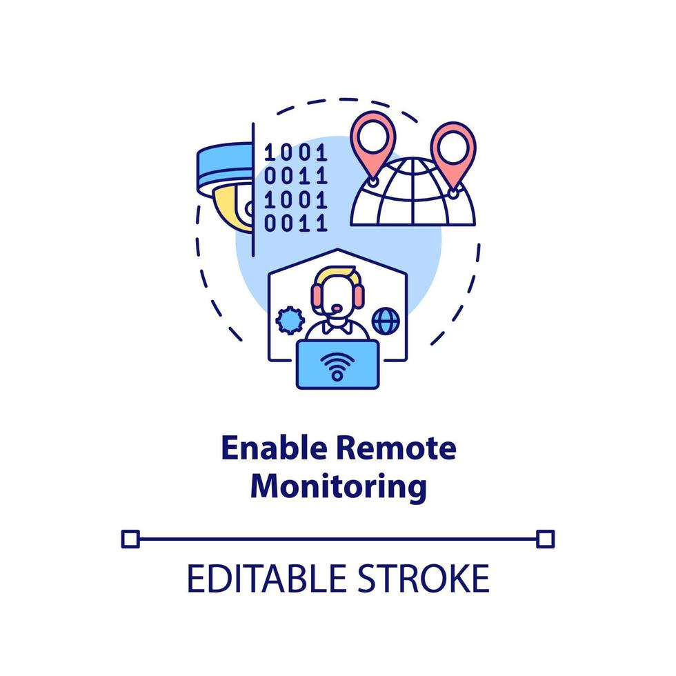 Enable remote monitoring concept icon vector