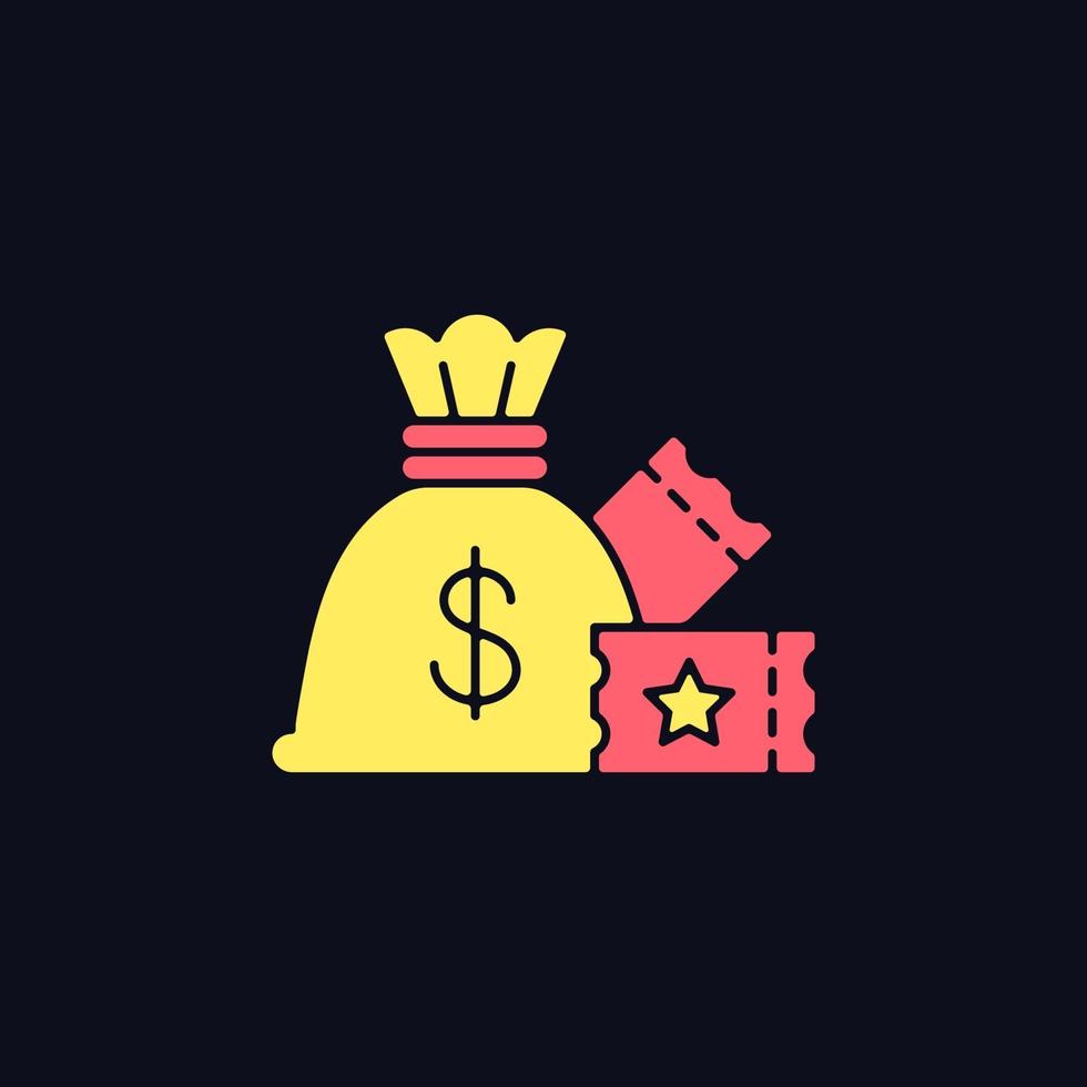 Lump-sum payment RGB color icon for dark theme vector