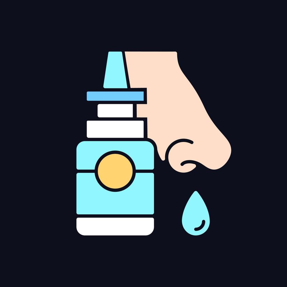 Nasal spray RGB color icon for dark theme vector