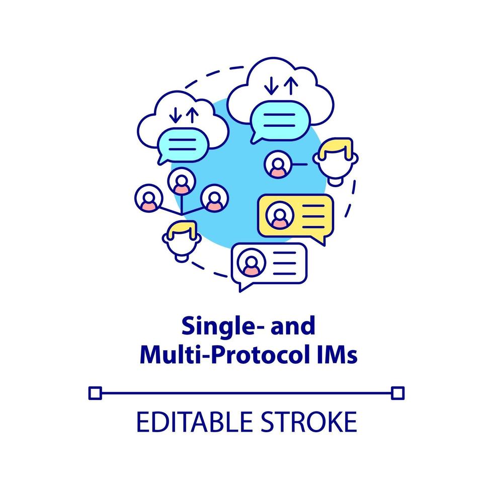 Single and multi protocol IM concept icon vector