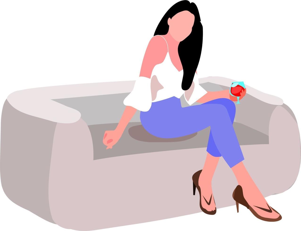 Woman sitting alone enjoying vacation vector