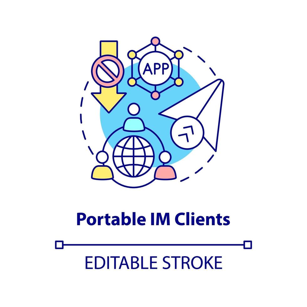 Portable IM client concept icon vector